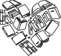 Book Lover Heart Embroidered Shirt | Books & Reading Gildan Tee | Custom Shirt Color