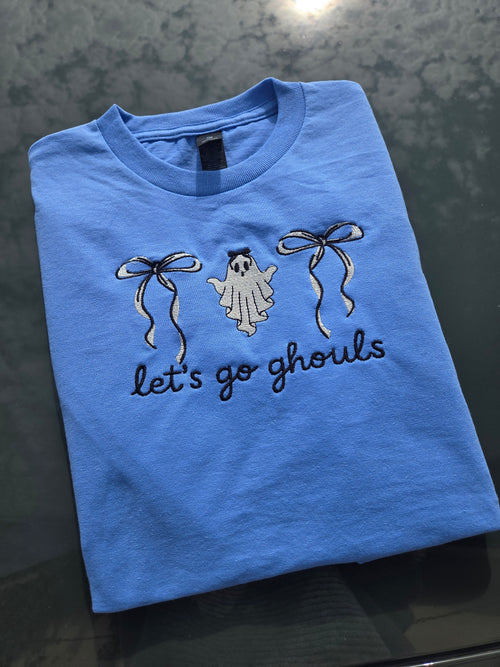 Let’s Go Ghouls Embroidered T-Shirt Gildan