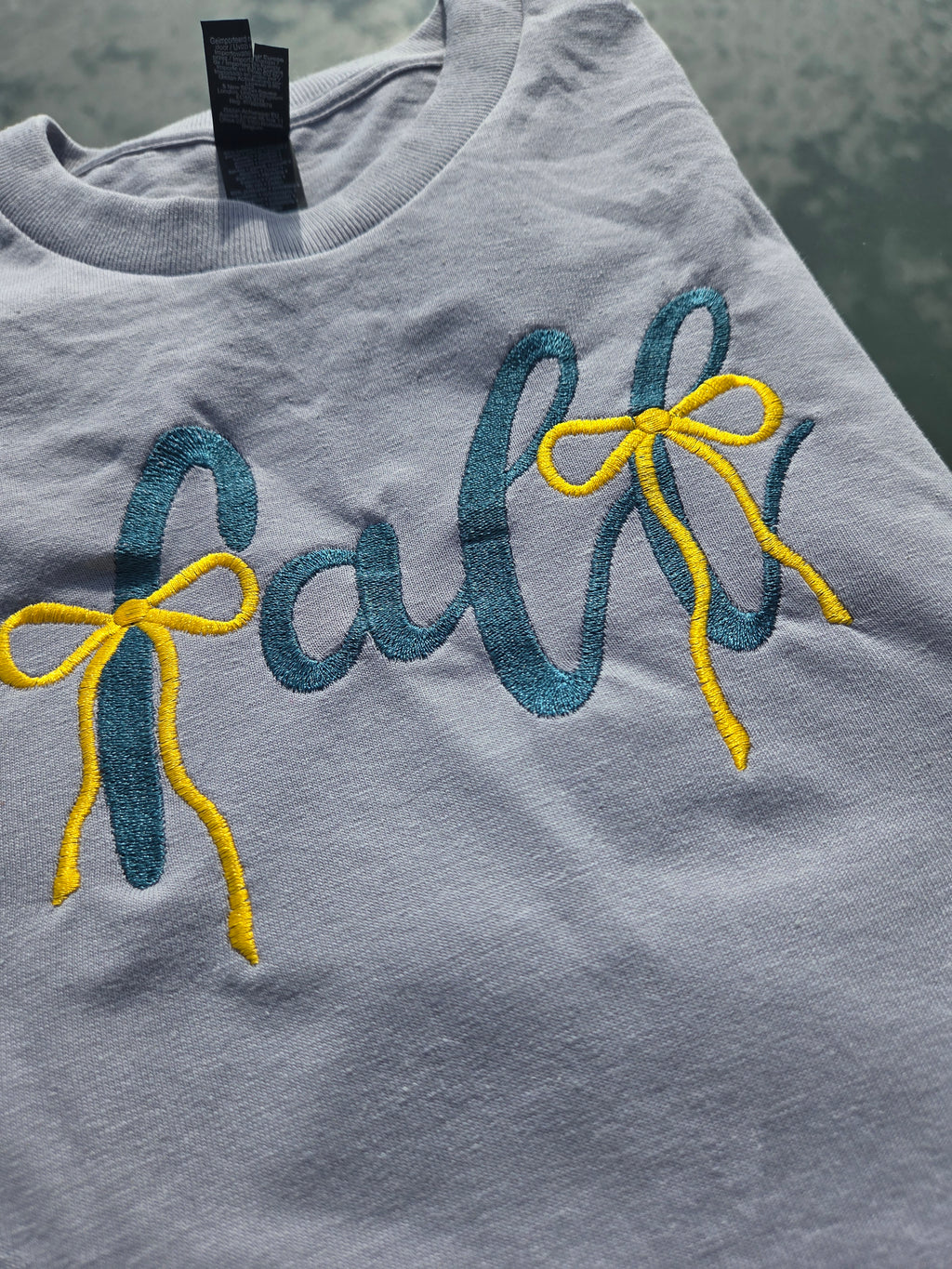Fall Bow Embroidered T-Shirt Gildan