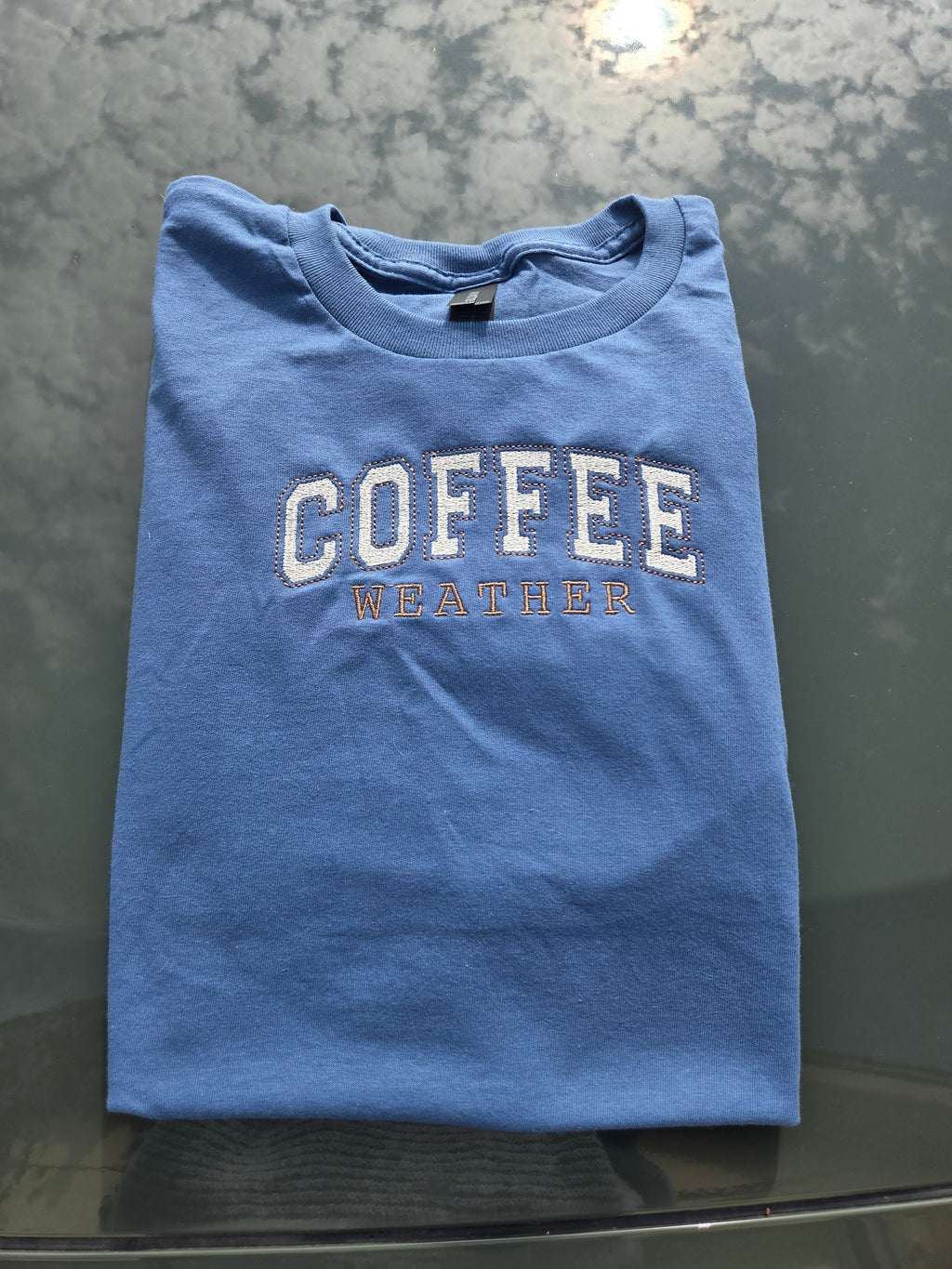 Coffee Weather Embroidered T-Shirt Gildan