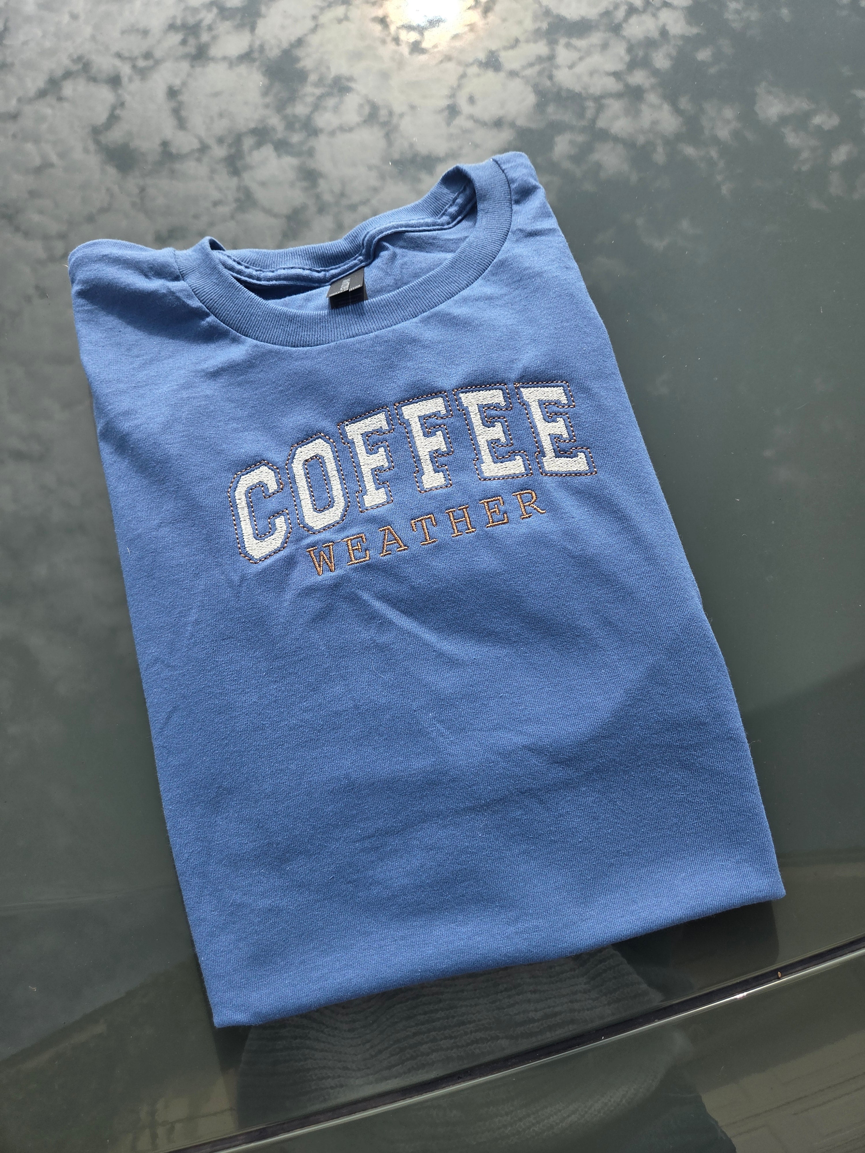 Coffee Weather Embroidered T-Shirt Gildan