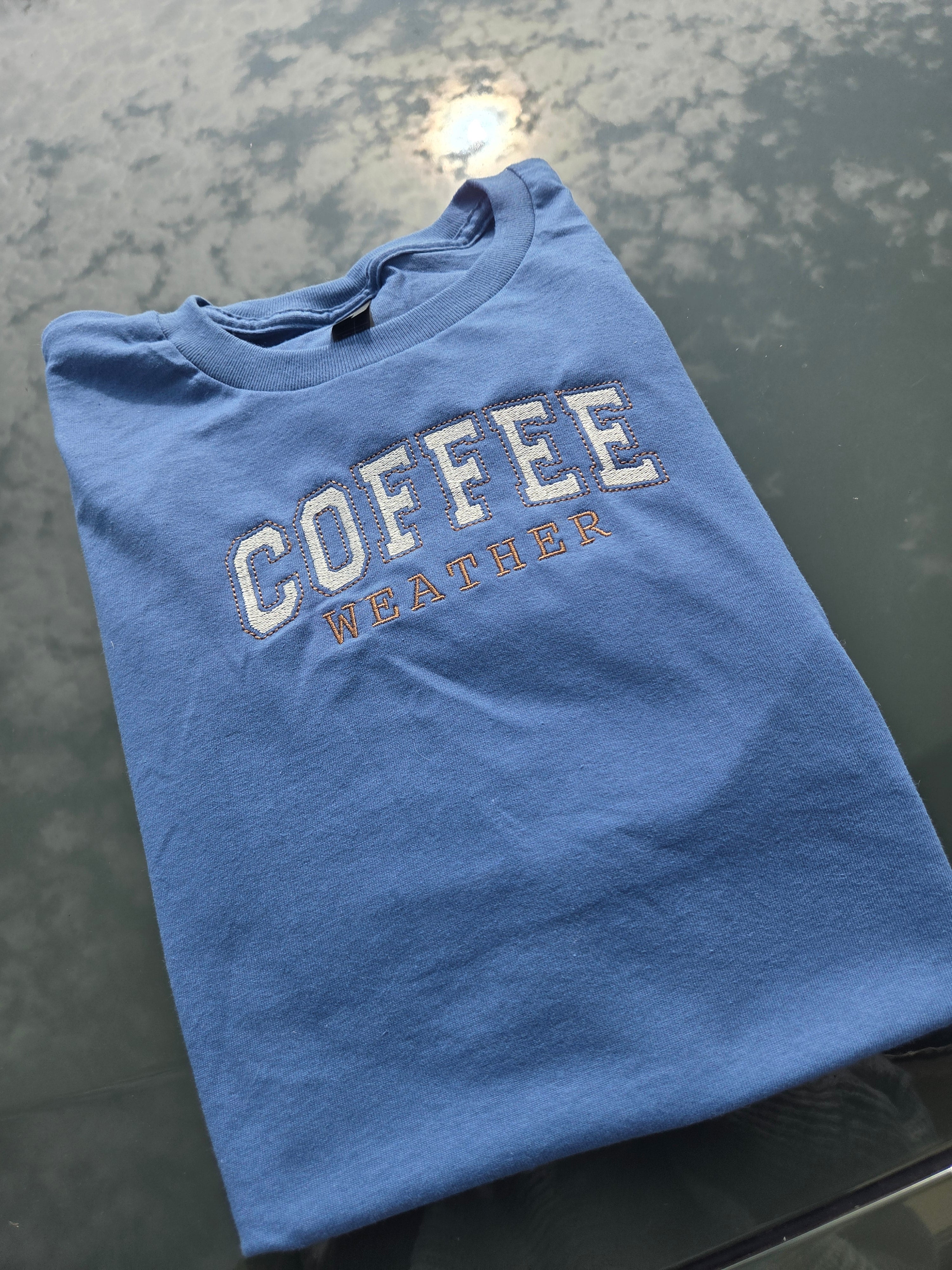 Coffee Weather Embroidered T-Shirt Gildan