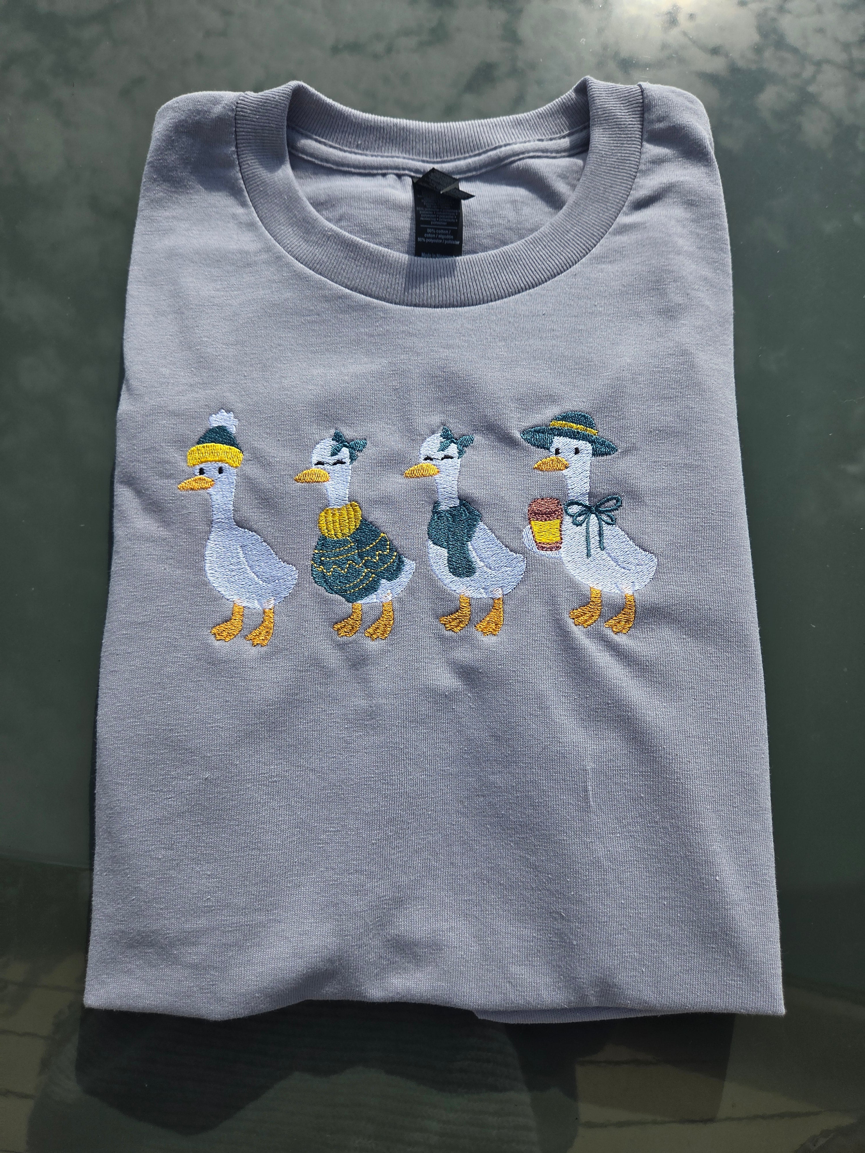 Cozy Goose Crew Embroidered T-Shirt Gildan Shirt