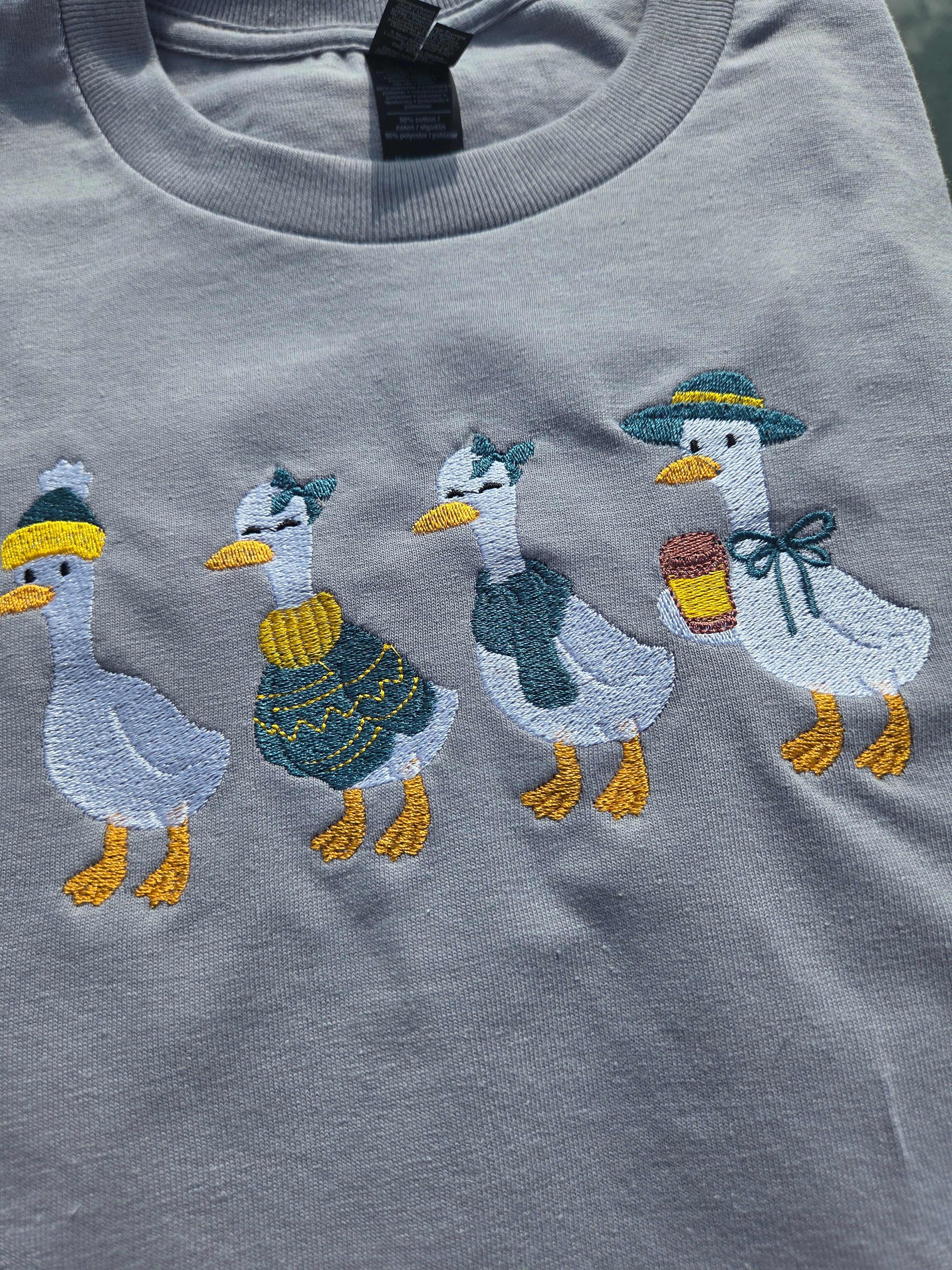 Cozy Goose Crew Embroidered T-Shirt Gildan Shirt