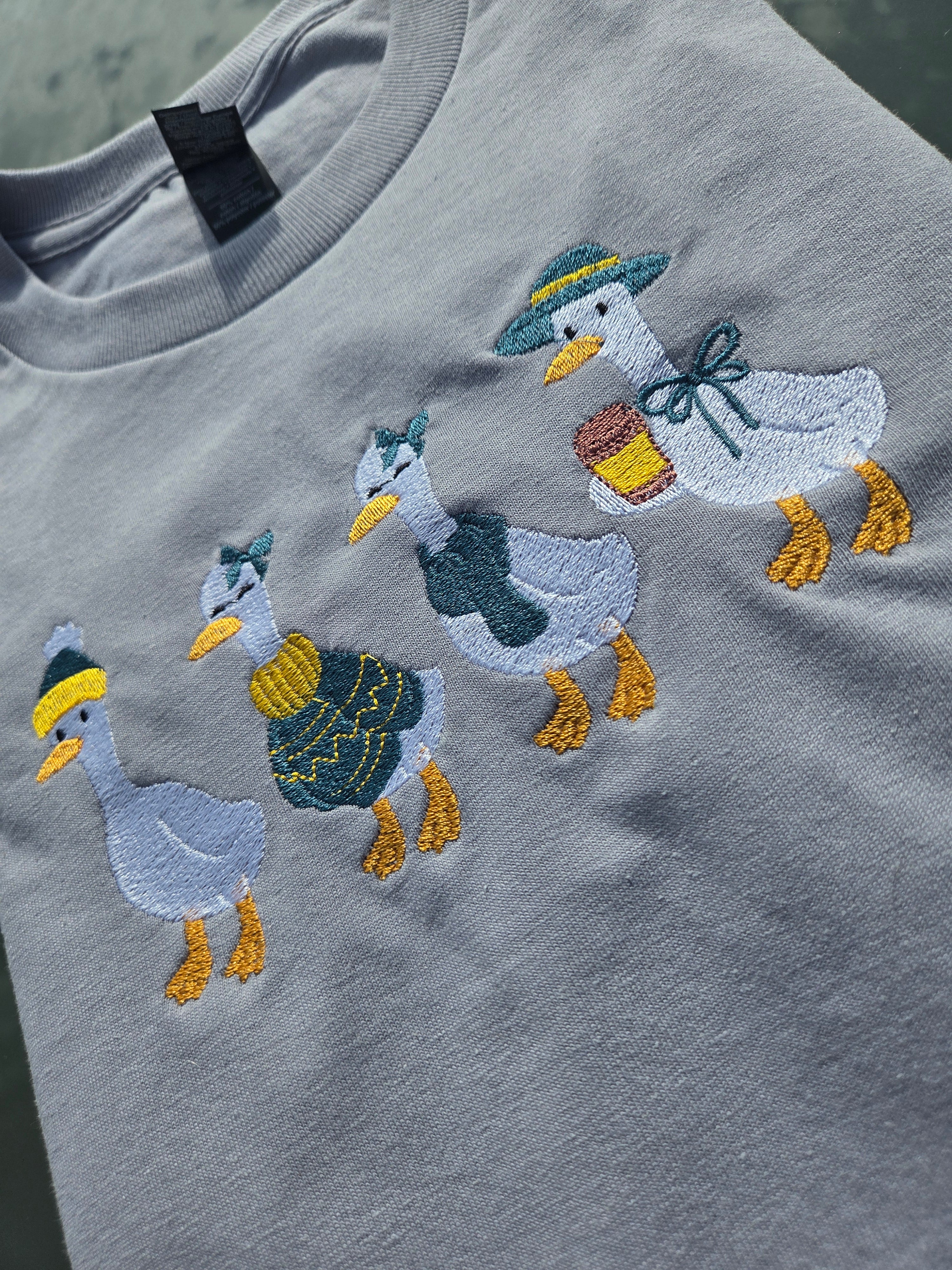 Cozy Goose Crew Embroidered T-Shirt Gildan Shirt