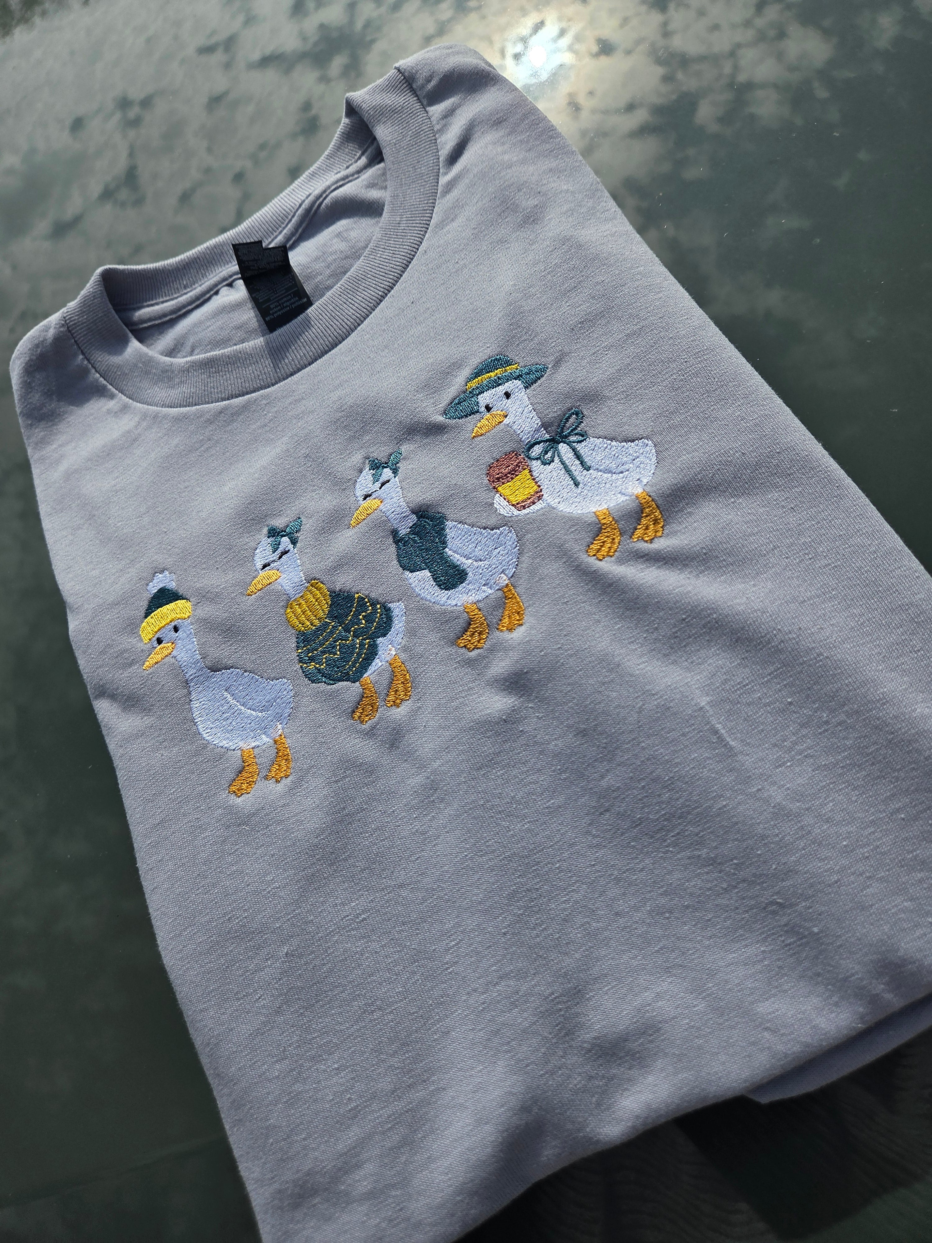 Cozy Goose Crew Embroidered T-Shirt Gildan Shirt