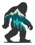 Bigfoot Mountain Embroidered Shirt | Sasquatch Forest Gildan Tee | Custom Shirt Color