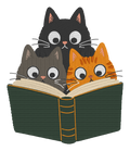 Book Cats Embroidered Shirt | Cute Cat Reader Gildan Tee | Custom Shirt Color