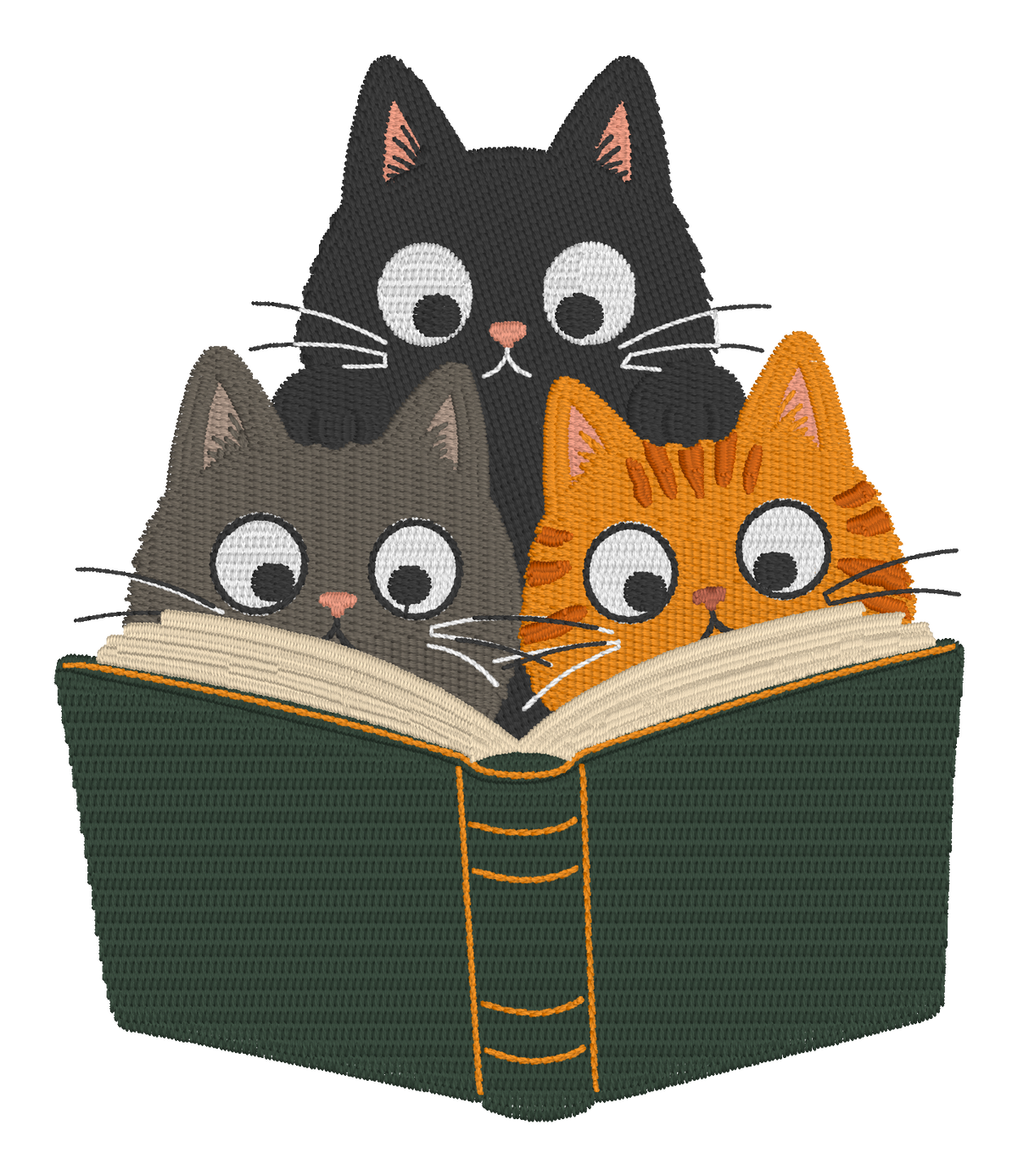 Book Cats Embroidered Shirt | Cute Cat Reader Gildan Tee | Custom Shirt Color