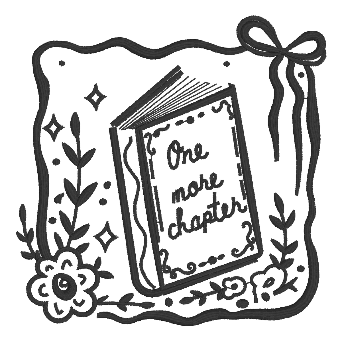 One More Chapter Floral Book Embroidered Shirt | Book Lover Gildan Tee | Custom Shirt Color
