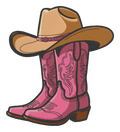 Pink Cowgirl Boots & Hat Embroidered Shirt | Western Gildan Tee | Custom Shirt Color