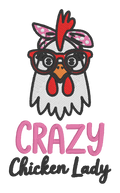 Crazy Chicken Lady Custom Embroidered Shirt | Pick Your Shirt Color | Gildan Unisex Tee