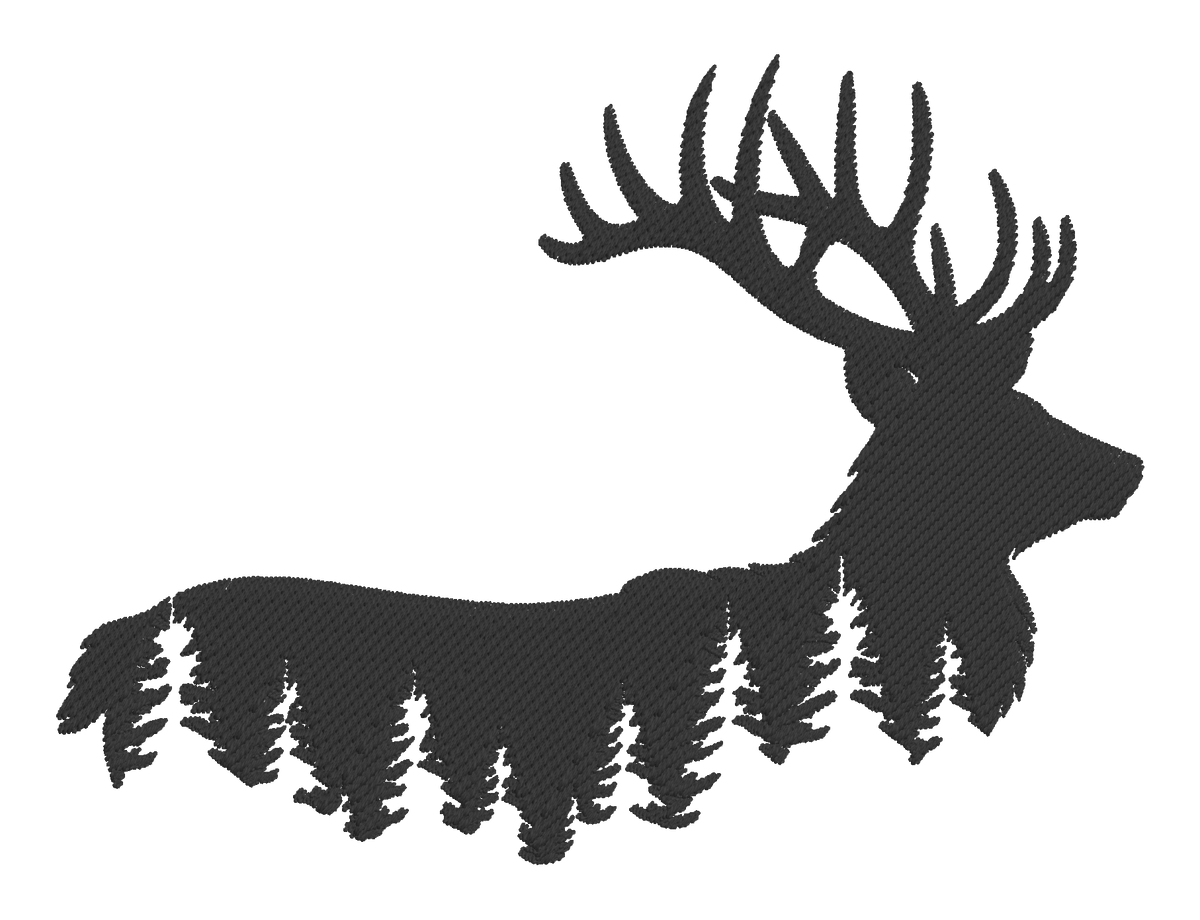 Deer & Pine Forest Embroidered Shirt | Custom Gildan Hunting Tee | Pick Your Shirt Color