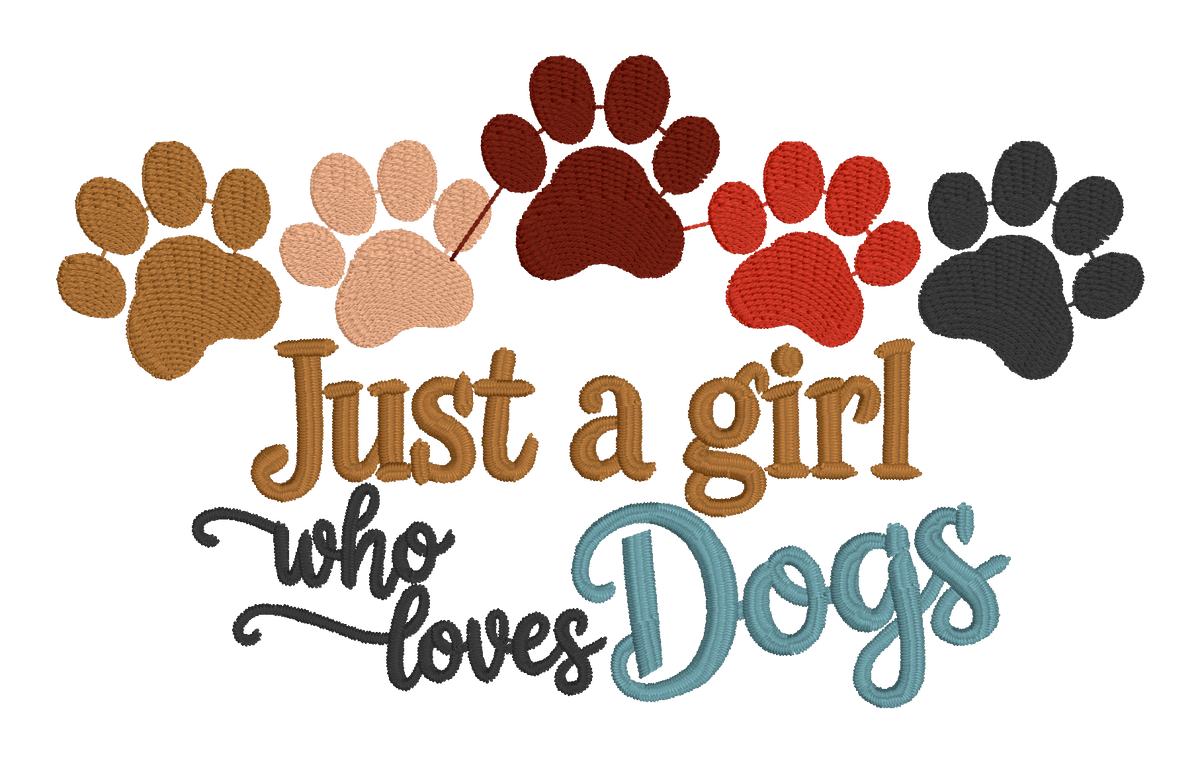 Just a Girl Who Loves Dogs Embroidered Shirt | Dog Mom Gildan Tee | Custom Shirt Color