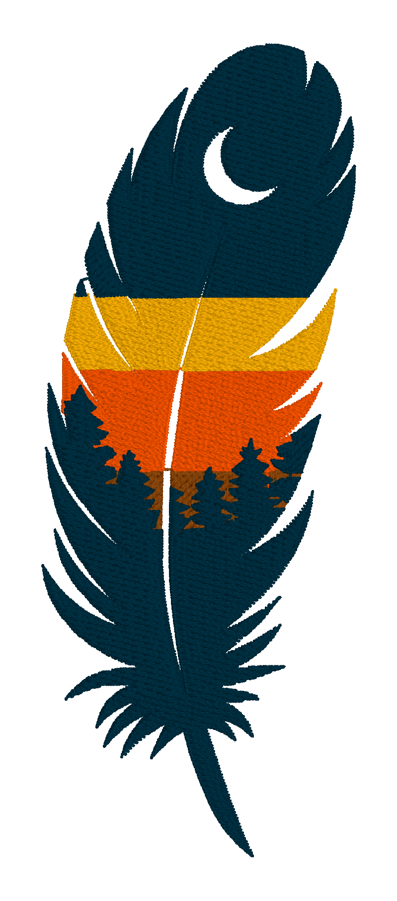 Mountain Feather Embroidered Shirt | Moon & Forest Nature Gildan Tee | Custom Shirt Color