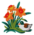 Mallard Duck & Daffodils Embroidered Shirt | Spring Floral Gildan Tee | Custom Shirt Color