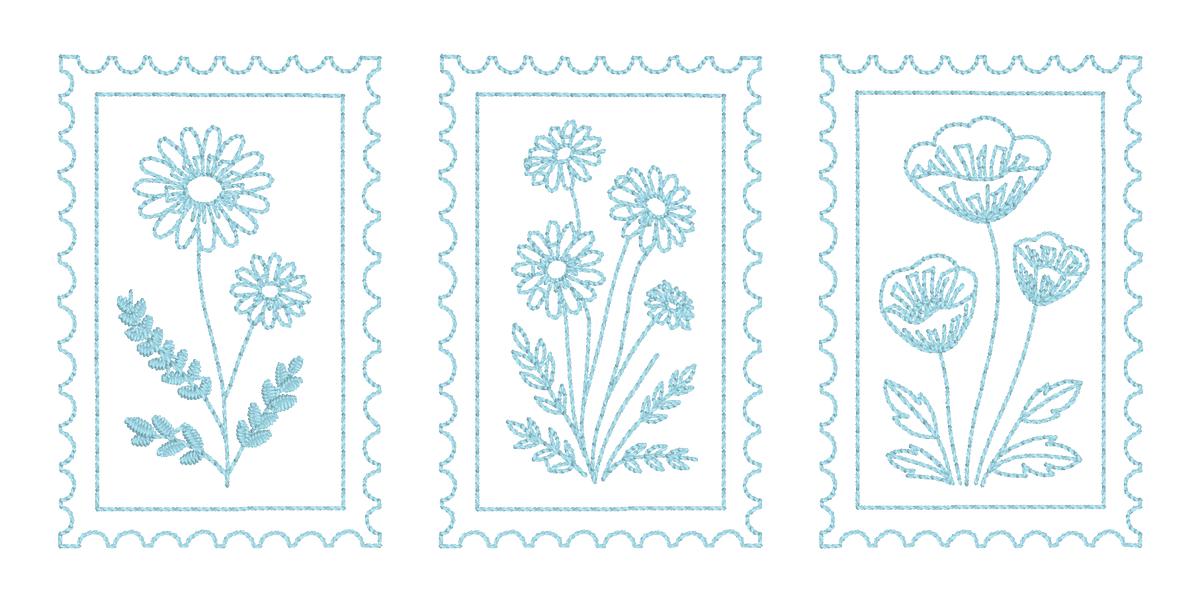 Wildflower Postage Stamp Embroidered Shirt | Floral Garden Gildan Tee | Custom Shirt Color