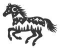 Moonlit Mountain Horse Embroidered Shirt | Running Horse Forest Gildan Tee | Custom Shirt Color