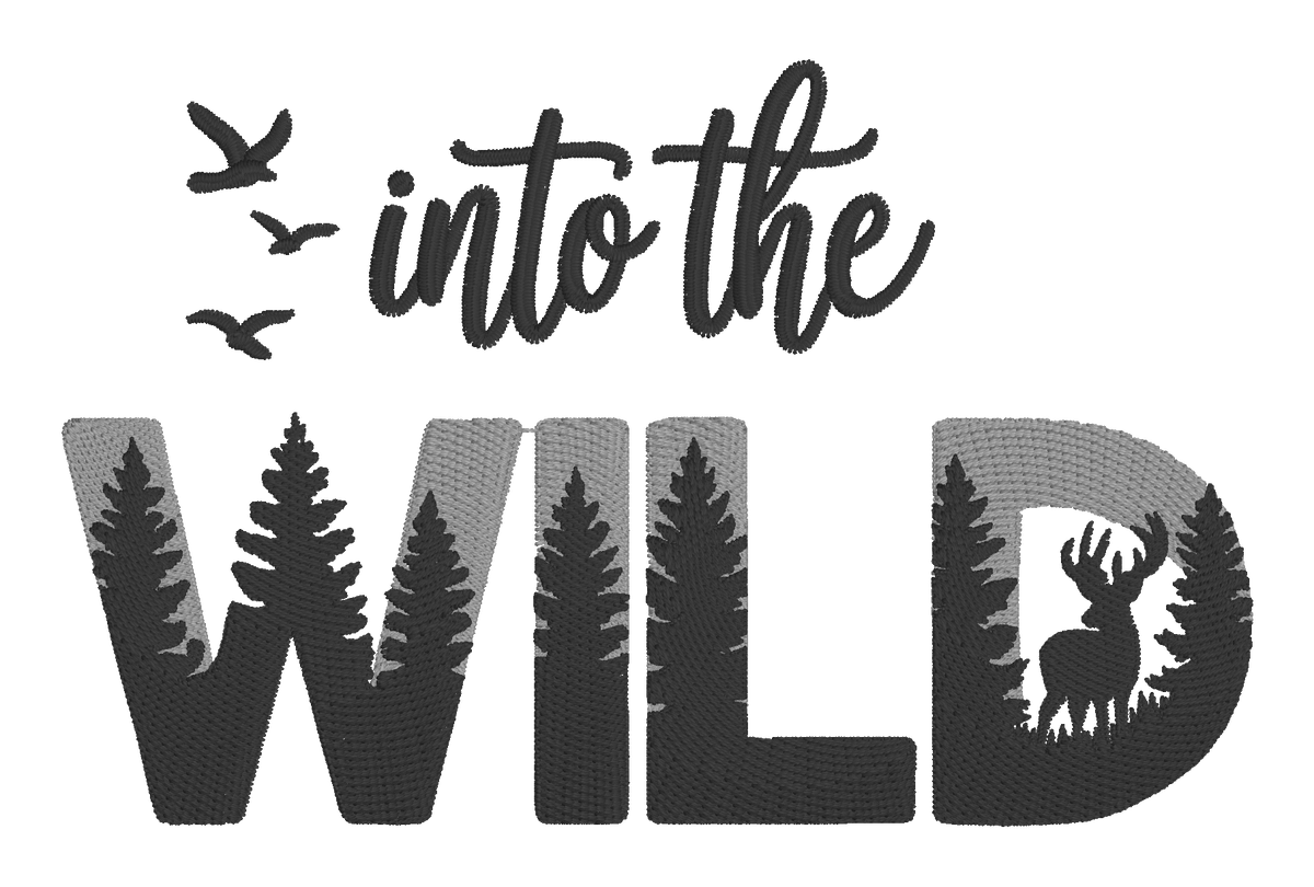 Into the Wild Embroidered Shirt | Deer & Pine Forest Gildan Tee | Custom Shirt Color