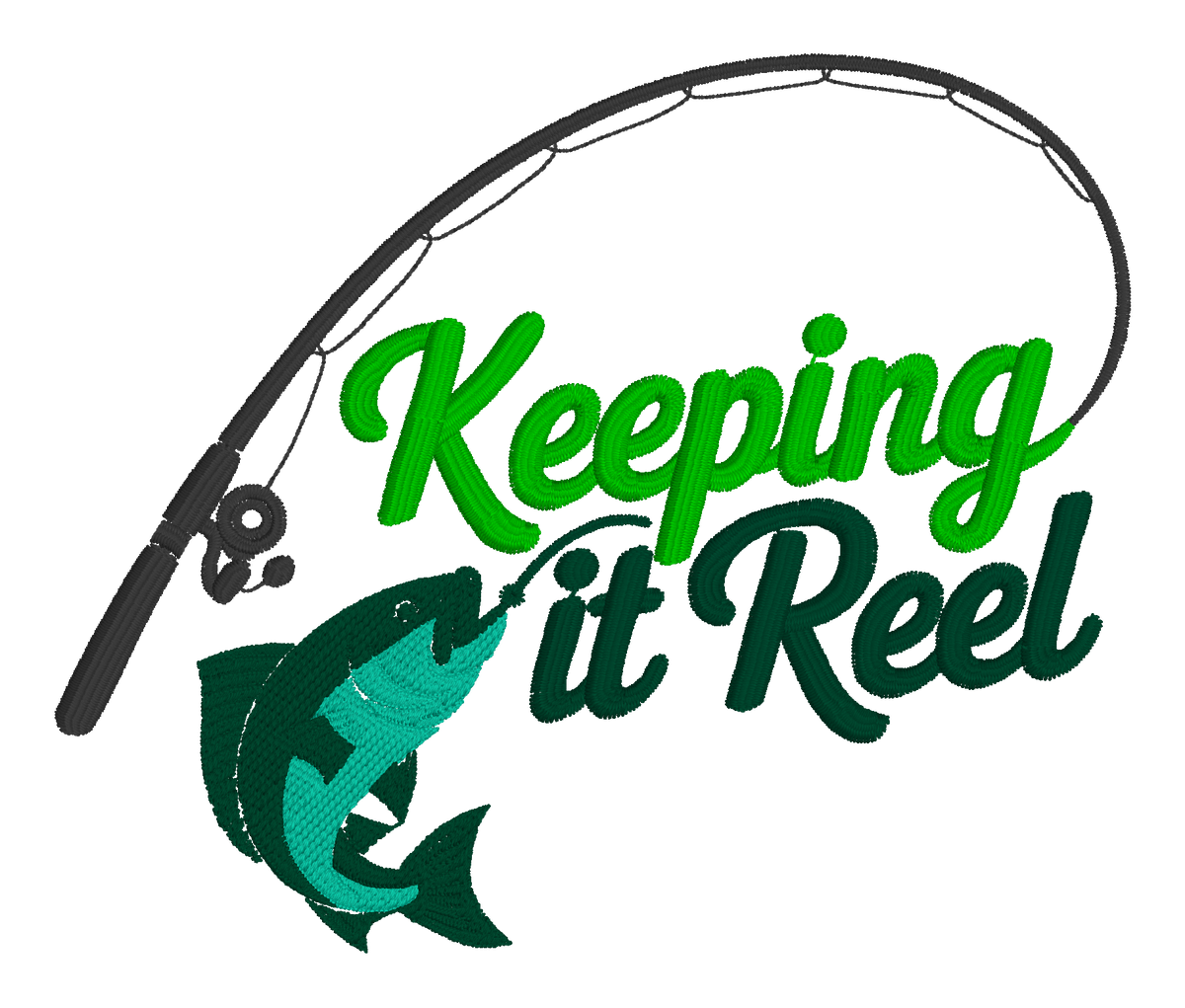Keeping It Reel Embroidered Shirt | Funny Fishing Gildan Tee | Custom Shirt Color