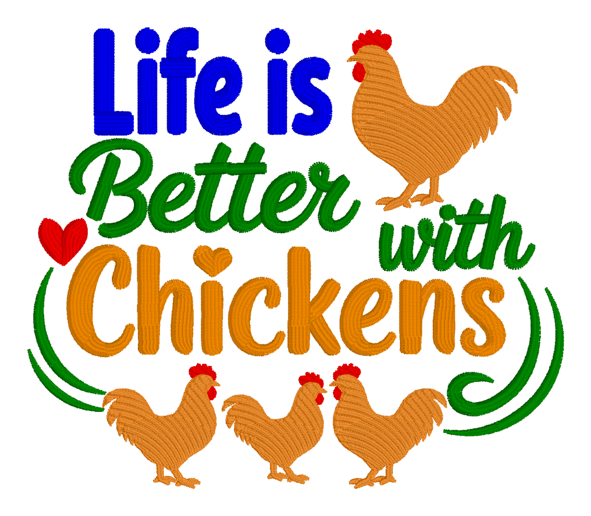 Life Is Better With Chickens Embroidered Shirt | Funny Chicken Gildan Tee | Custom Shirt Color