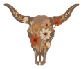 Floral Longhorn Skull Embroidered Shirt | Western Cowgirl Gildan Tee | Custom Shirt Color