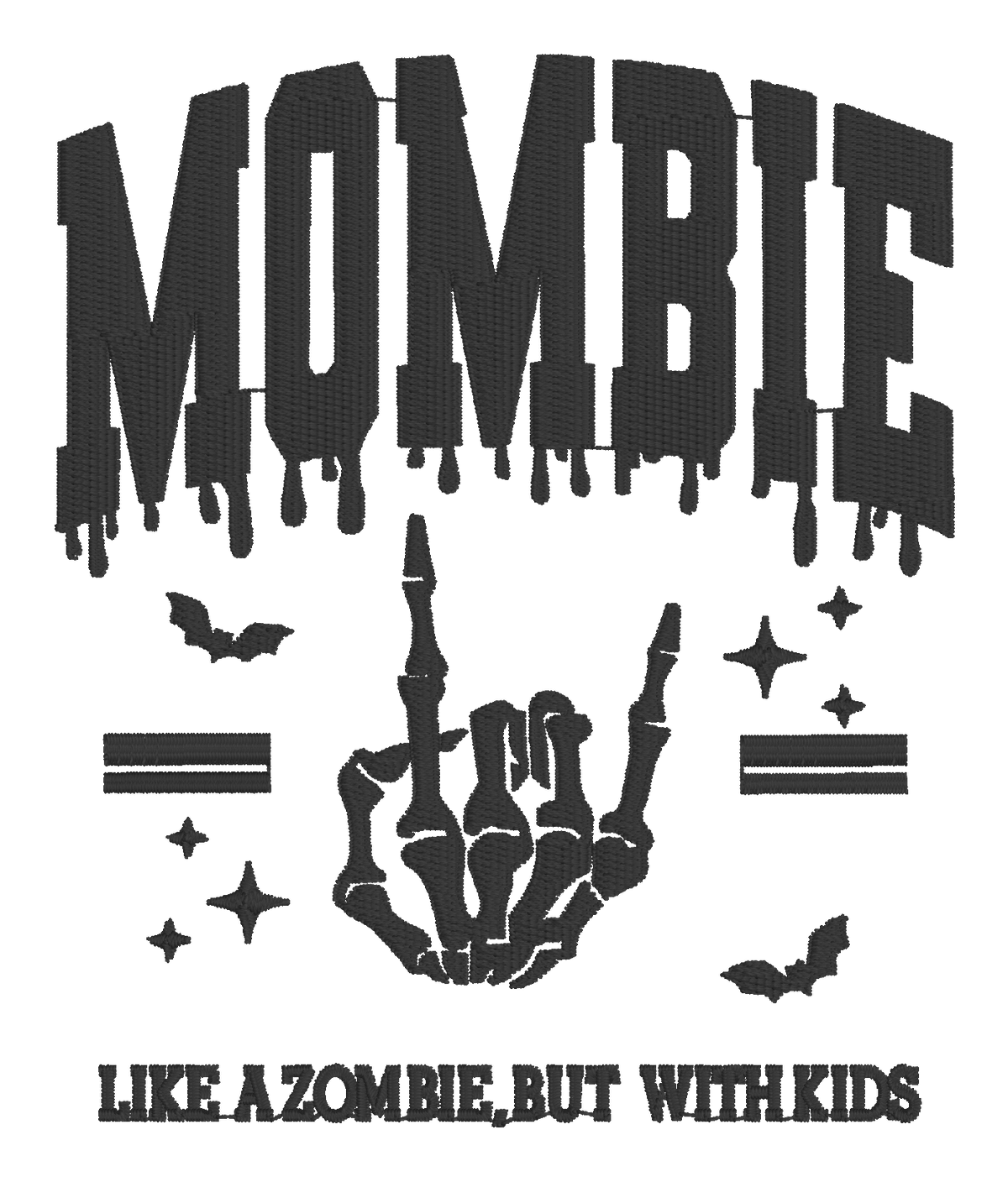 Mombie Like a Zombie But With Kids Embroidered Shirt | Funny Mom Gildan Tee | Custom Shirt Color