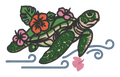 Tropical Sea Turtle Embroidered Shirt | Floral Ocean Gildan Tee | Custom Shirt Color