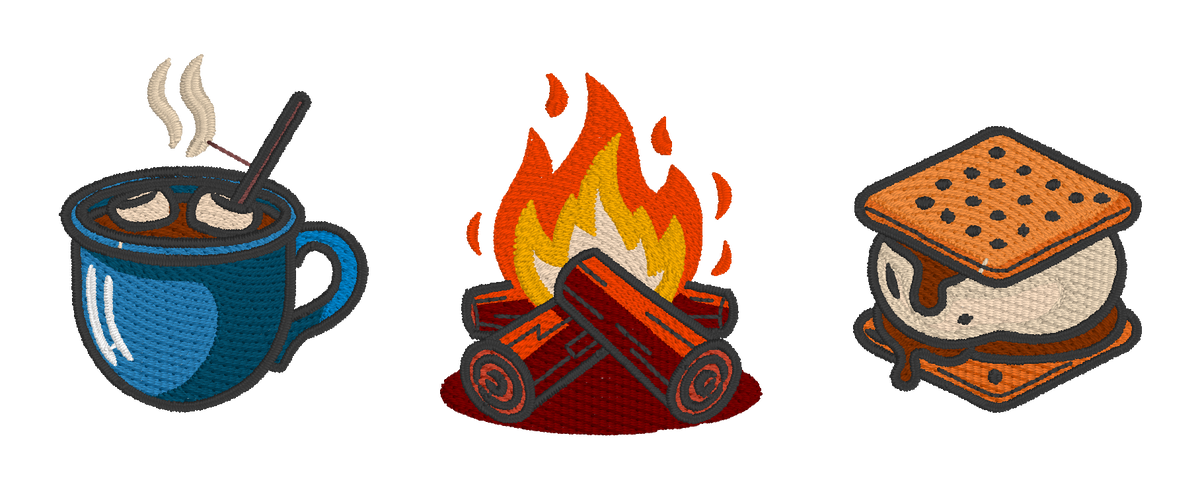 Campfire S’mores Embroidered Shirt | Hot Cocoa Camping Gildan Tee | Custom Shirt Color