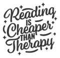 Reading Is Cheaper Than Therapy Embroidered Shirt | Funny Book Lover Gildan Tee | Custom Shirt Color