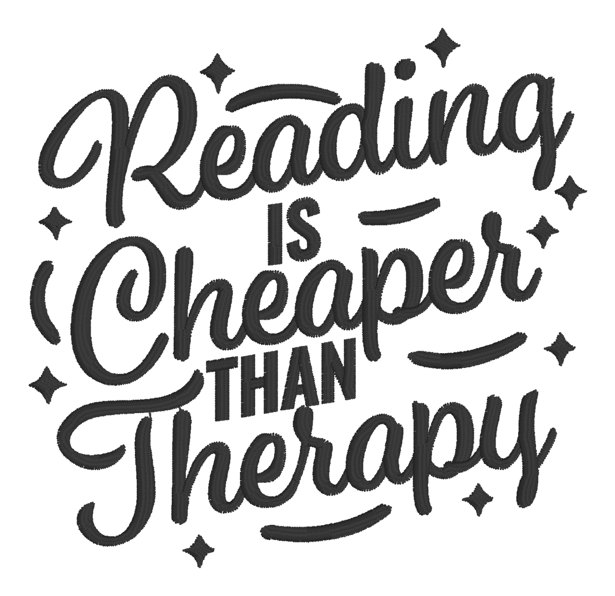 Reading Is Cheaper Than Therapy Embroidered Shirt | Funny Book Lover Gildan Tee | Custom Shirt Color