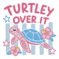 Turtley Over It Embroidered Shirt | Cute Sea Turtle Gildan Tee | Custom Shirt Color